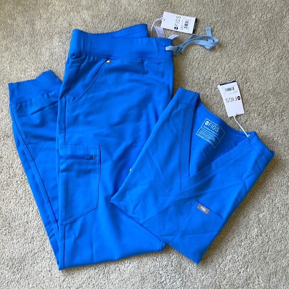 Figs scrubs-Capris Blue BOTTOMS ONLY
